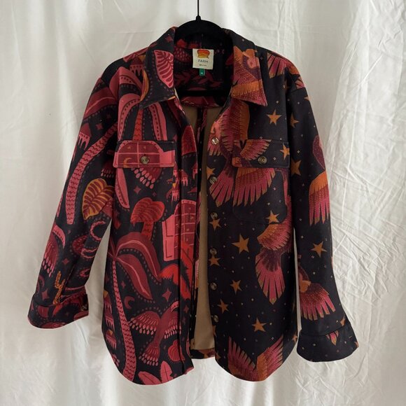 FARM Rio Jackets & Blazers - Farm Rio mixed print, fleece shirt flannel Jacket